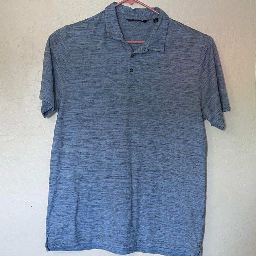 Travis Mathew Golf Polo Collared Button Light Blue Short Sleeve Shirt. XL